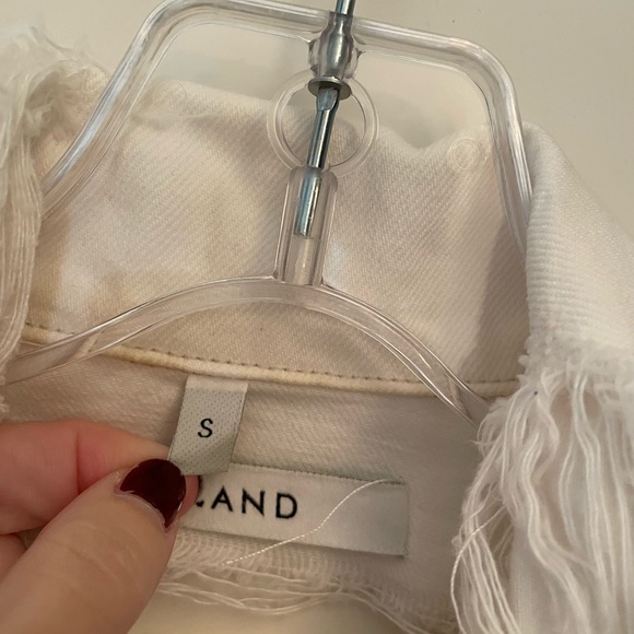 J brand white denim jacket with tears - Picture 3 of 3